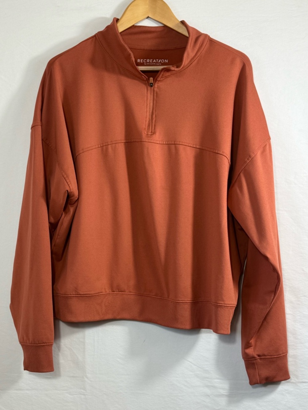 Andrea 1/4 Zip Pullover in Rusty Red from Recreation line by Thread & Supply